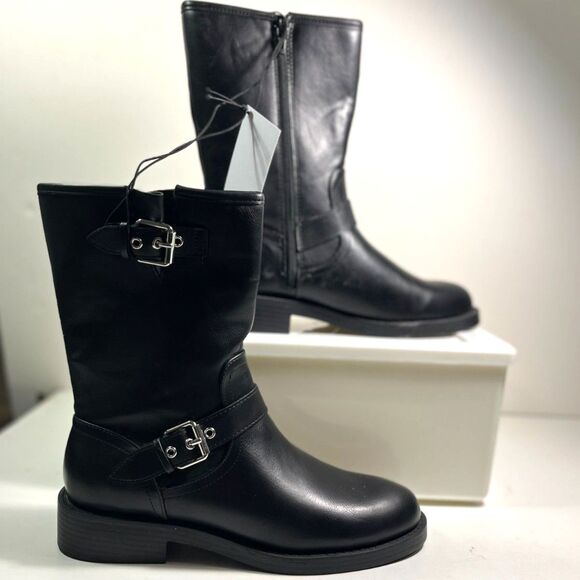 Dolce Vita Shoes - Dolce Vita Women's Black Payce Moto Boots Double Buckles Side Zipper SZ 9 NEW